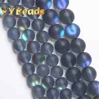 frosted austria gray crystal moonstone glitter beads natural round loose charm beads for jewelry making women bracelets 6 12mm