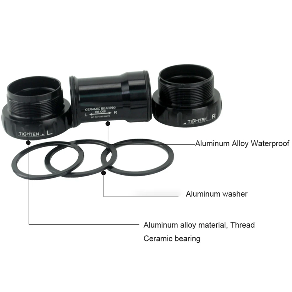 

MTB Hollow Bottom Bracket Threaded BB Cycling Aluminum Alloy SealedWaterproof BSA 68/73mm Crank Set Axis Bicycle Accessories