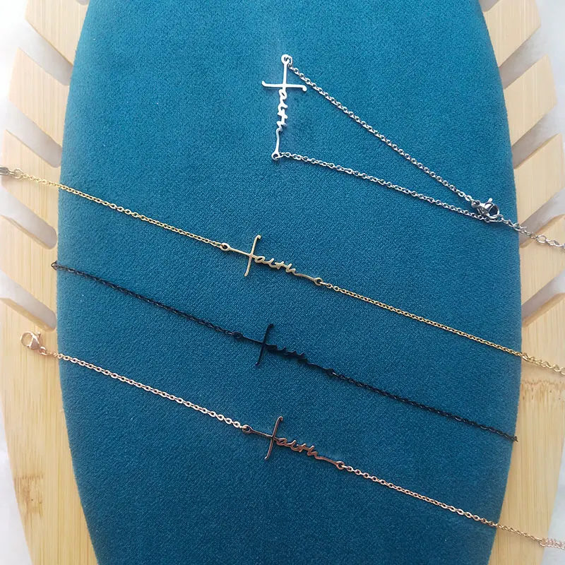 1 шт. новый дизайн браслет крест вера из нержавеющей стали с буквами шармы