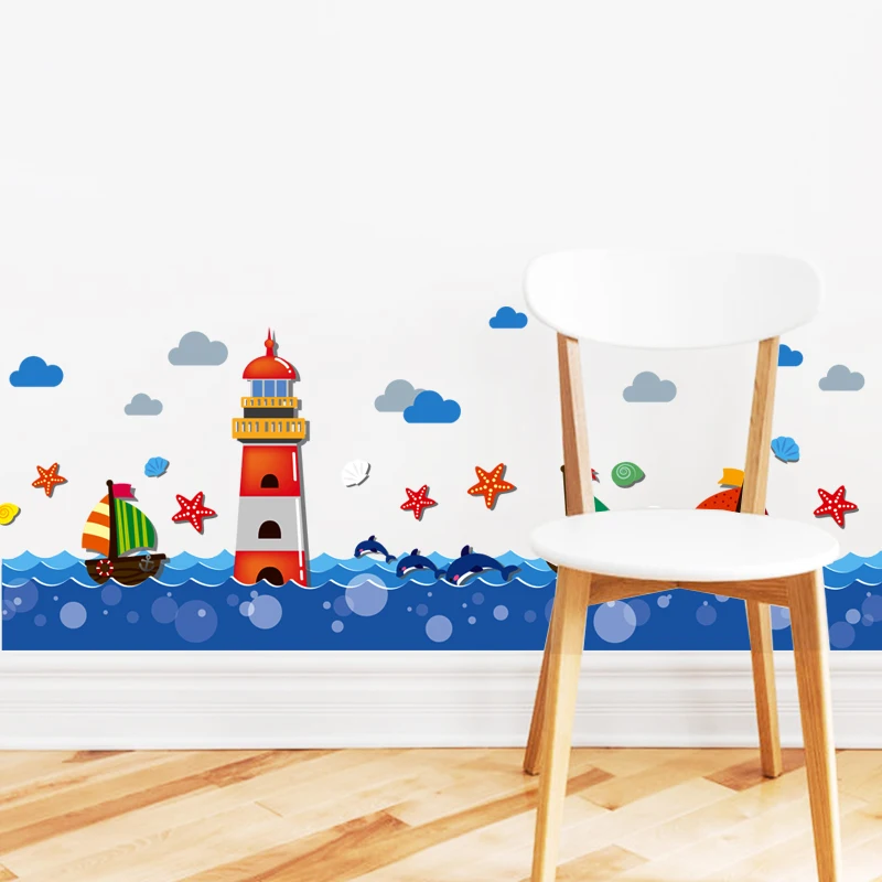 Парусная яхта маяк Виниловая наклейка сделай сам дизайн интерьера настенное