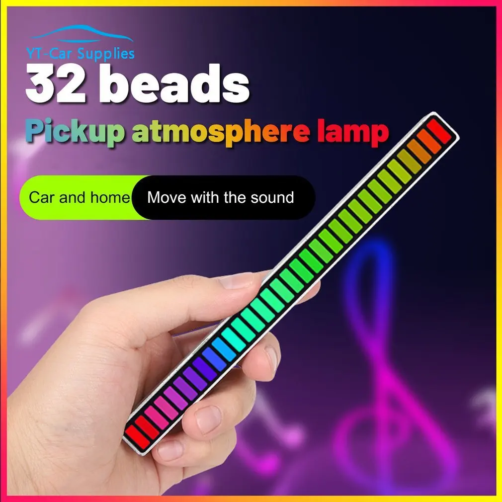 

Car LED Symphony Lights RGB Sound Control Lights Interior Ambient Lights Desktop Sound Control Music Rhythm Lights Accessories