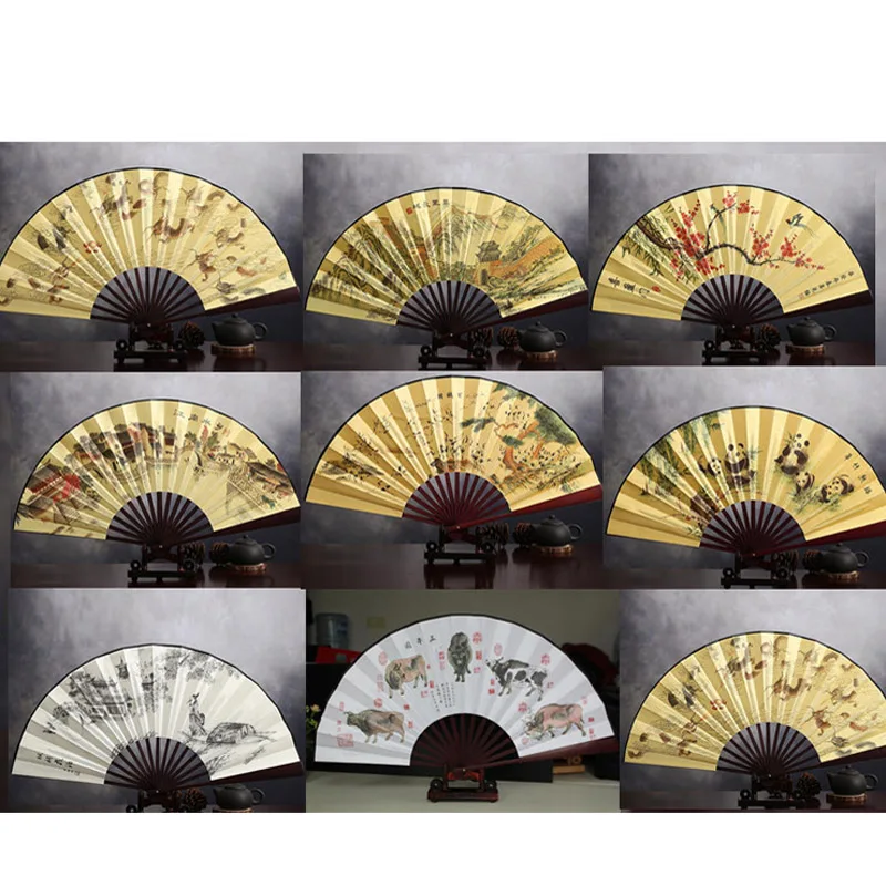 1 шт. цветная ткань складной веер 10 дюймов китайская живопись Бамбуковая
