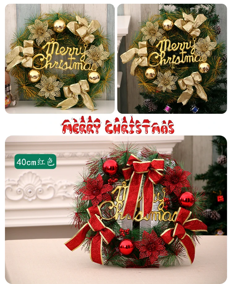 Christmas Wreath Handmade Rattan Pendant Garland Shopping Mall Tree Door Decoration Advent guirnalda navidad FB | Дом и сад