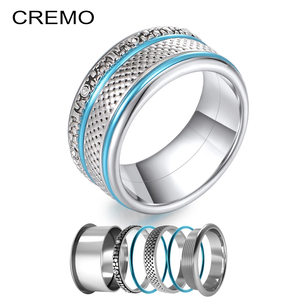 

Koaem Original Stackable Rings Stainless Steel Wedding Band Ring Jewelry Brand Statement Handmade Layers Anillos