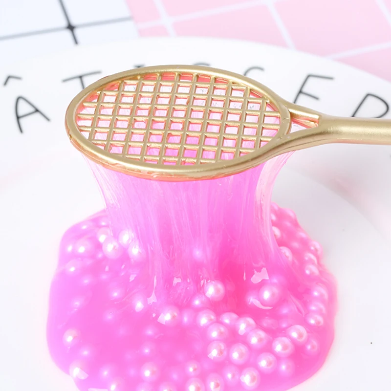 

Pvc Badminton Racket for Kids DIY Fluffy Slime Form Crystal Soil Kit Clear Slime Floam Putty Cream Keyboard Model Clay Tool
