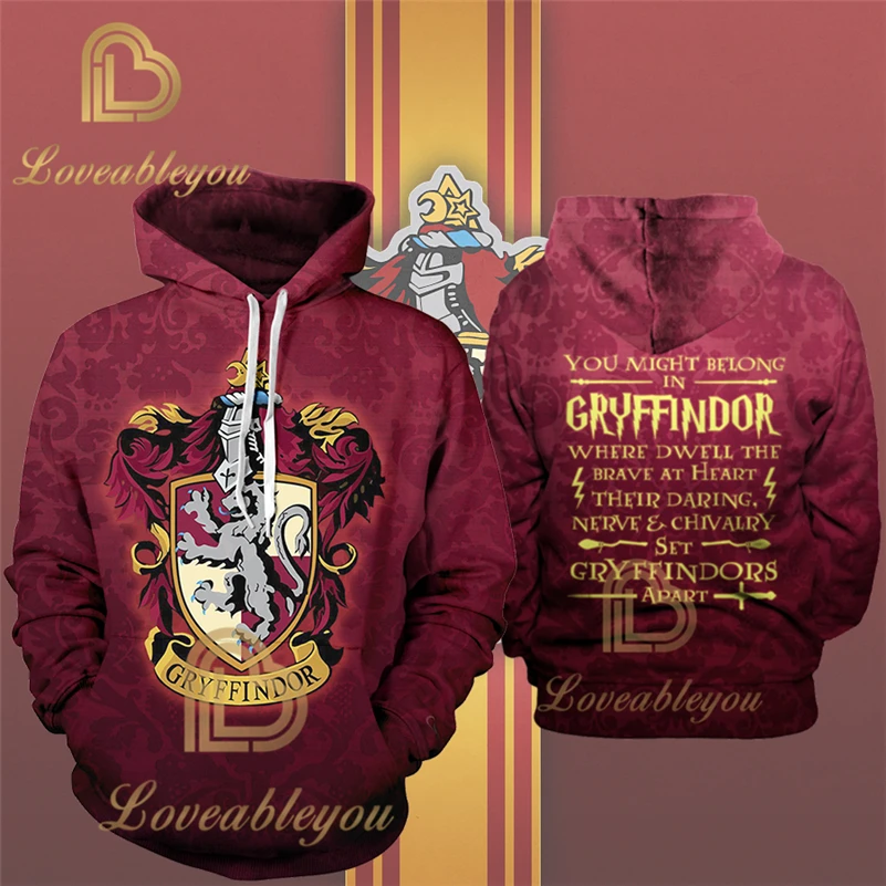 Gryffindor Wizardry Gryffindor Slytherin Ravenclaw косплей костюм для мужчин и женщин толстовки пуловер Trackusits Повседневная куртка на молнии - Цвет: Gryffindor
