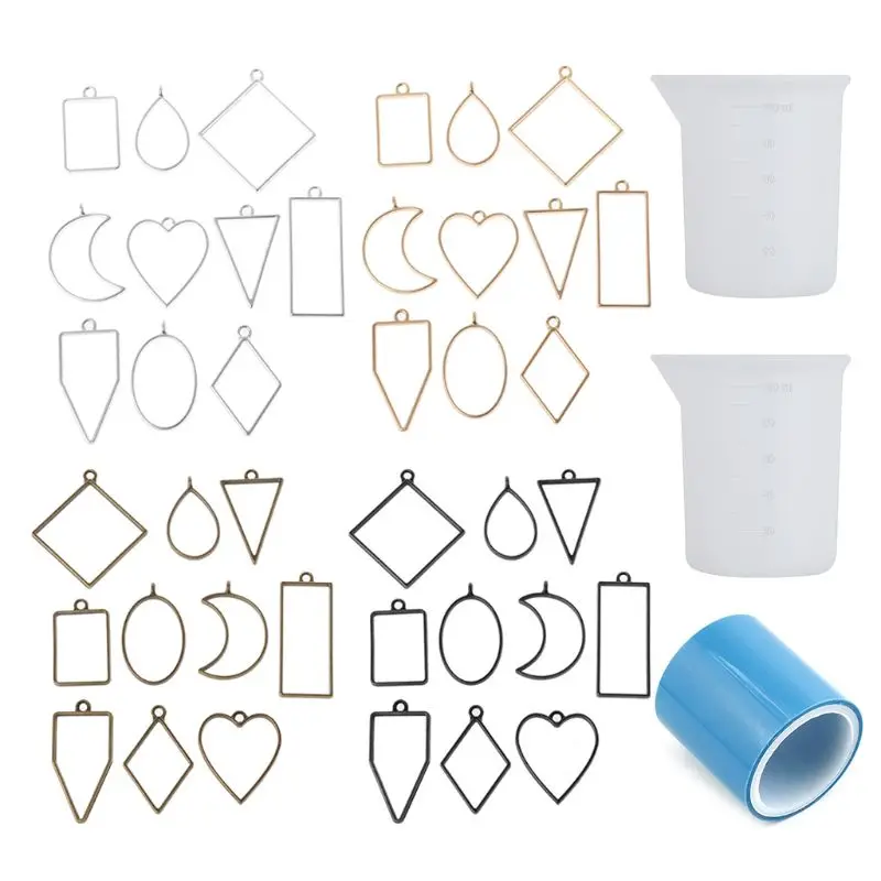 

Geometric Metal Frame Set with Measuring Cup DIY Epoxy Resin UV Crystal Mould 203B