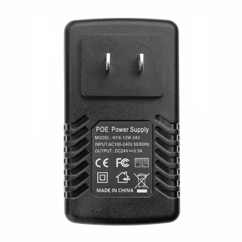 24 В 0.5A 12 Вт Настенный разъем POE инжектор Ethernet адаптер ip-телефон камера переключатель