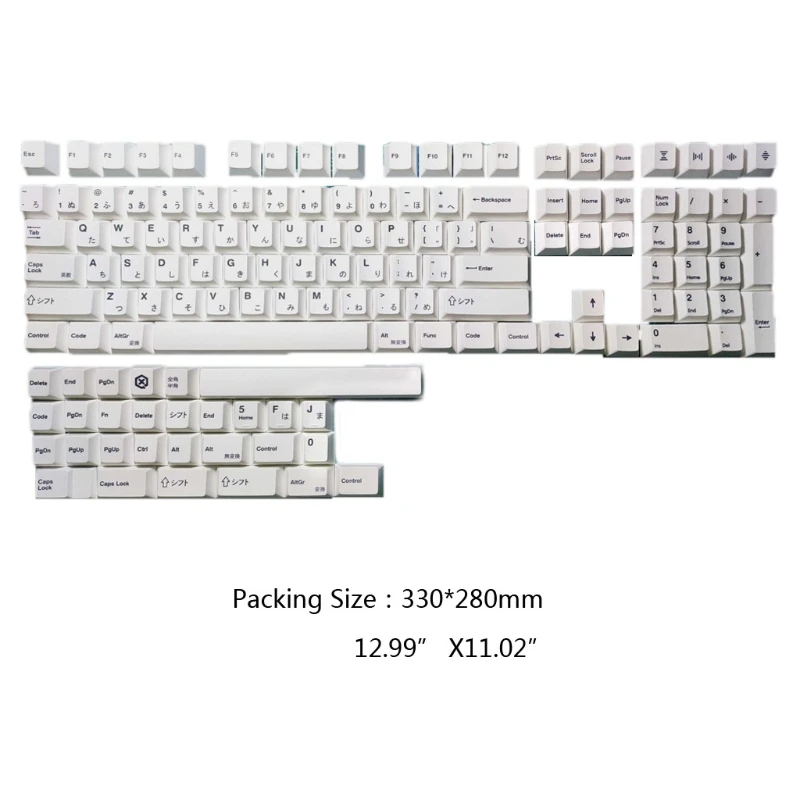 

PBT 137 Keys Cherry Profile DYE-Sub Japanese Keycap Minimalist White Theme Minimalist Style for Mechanical Keyboard Cap