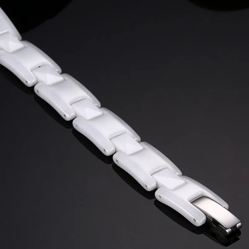 New Arrival Men Bracelet White Ceramic Stainless Steel Bracelets Bangles For Women Jewelry Unisex Hematite | Украшения и