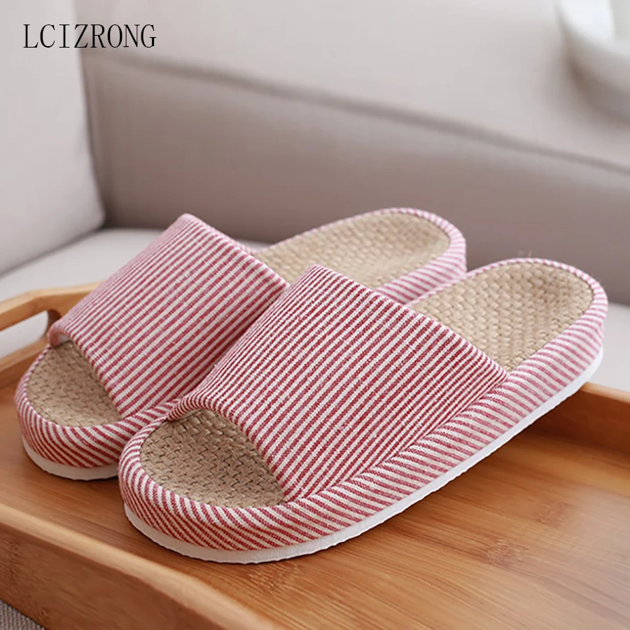 

Comfortable Bed Room Women Slippers Designer 8 Colors Home Linen Beach Unisex Flip Flops Harajuku Style Slides Female Shoes