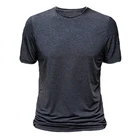 Качественная брендовая мужская футболка с круглым вырезом, модные быстросохнущие приталенные однотонные футболки, мужские топы, футболки с коротким рукавом, футболка для мужчин