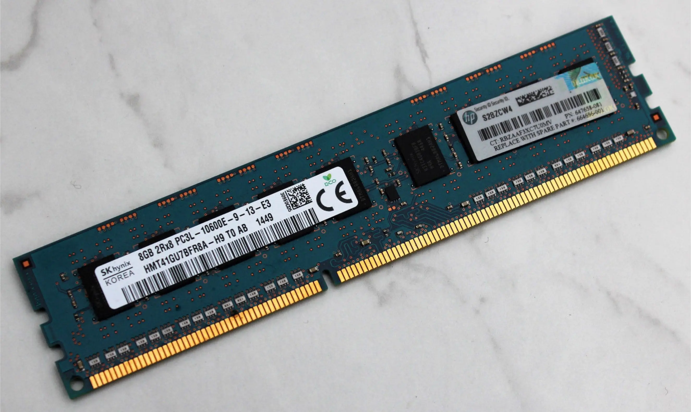 647909 B21 664696 001 647658 081 8GB (1x8GB) 2R x8 PC3L 10600E (DDR3 1333) Небуферизованная фотопамять низкого
