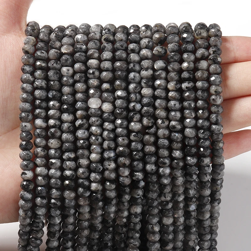 

Beadtales 0.8mm Hole 90pcs/lot Natural Stone Beads Black Flash Faceted Abacus Beads For Jewelry Needlework Necklace Bracelet DIY