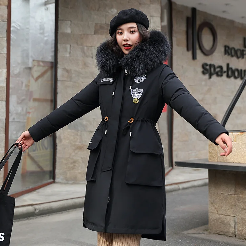Английский стиль хлопковая подкладка теплая ветрозащитная куртка Женская 3XL