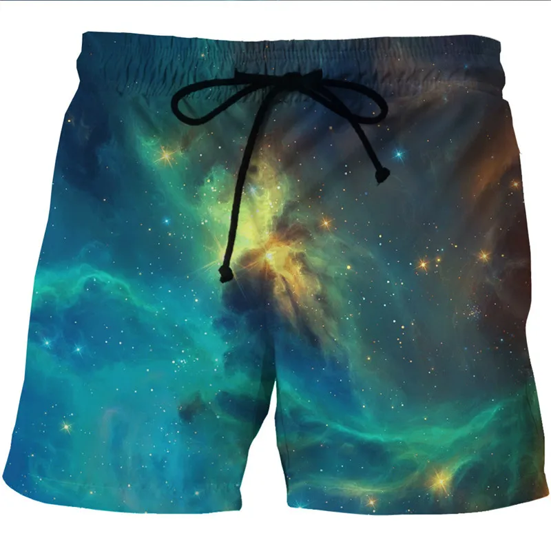 

Mens Quick Dry Beach Bermudas Shorts Swimwear Board Shorts 2022 Brand 3D Space Galaxy Print Boardshorts Men Swimming Trunks 6XL