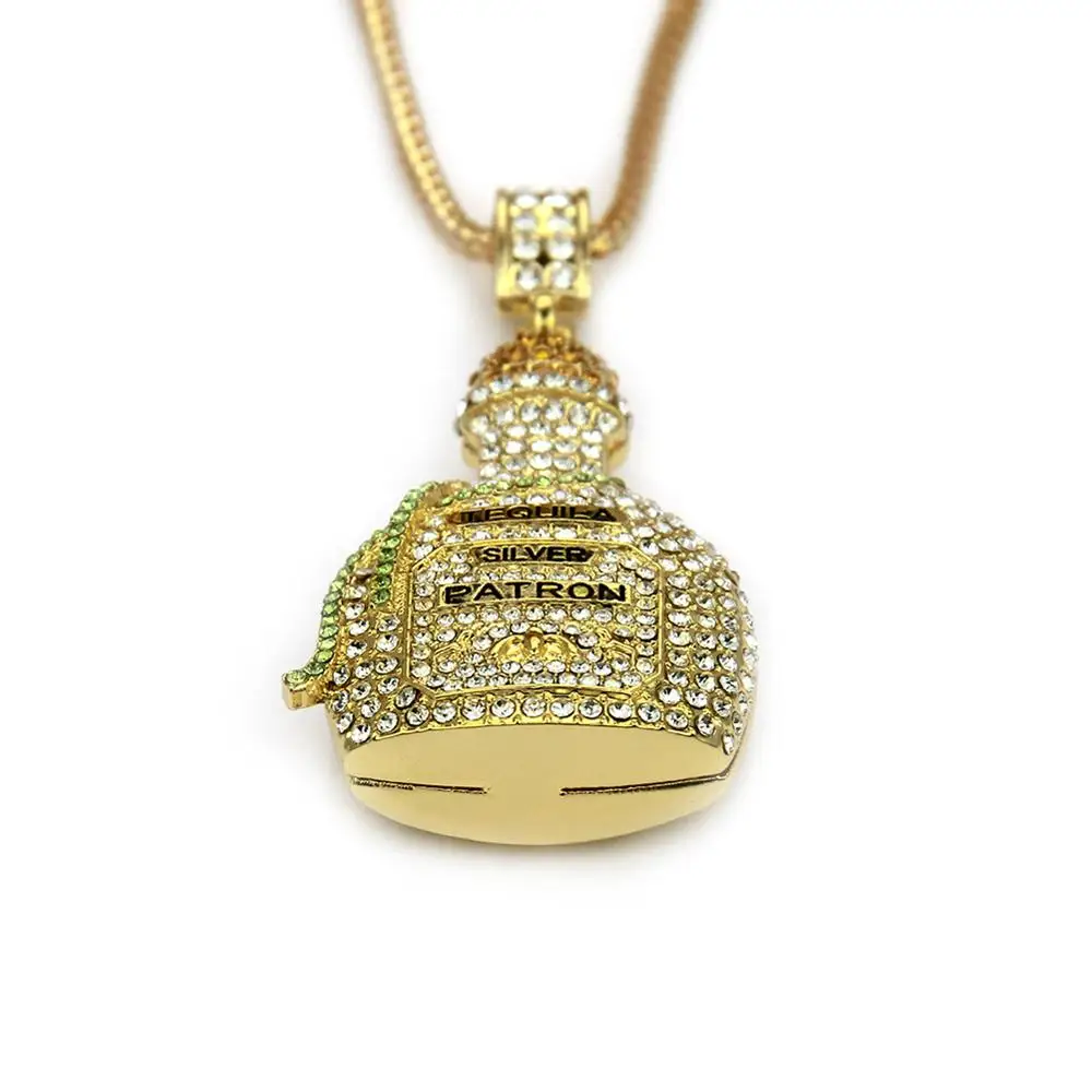 Ожерелья стразы в виде бутылки вина со стереозвуком украшения стиле хип-хоп