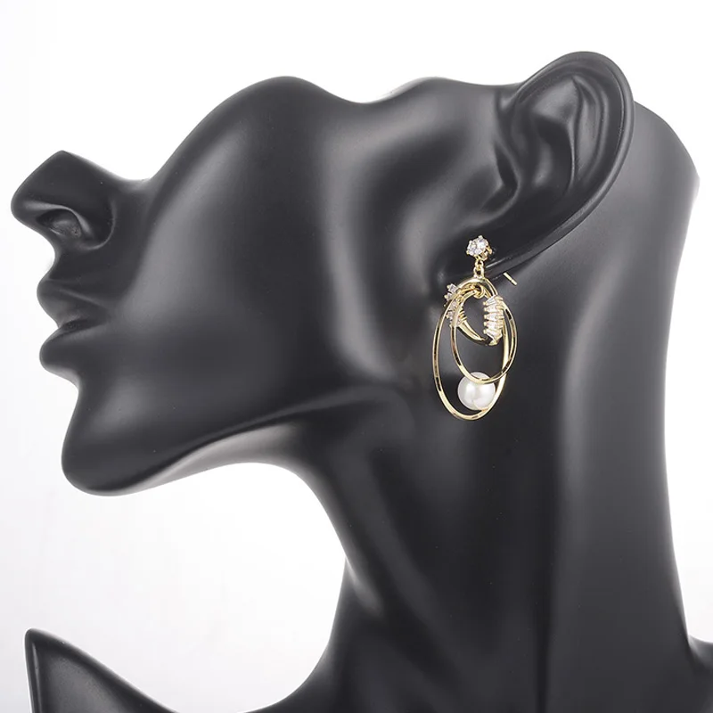 

Dorado New Arrived Imitation Pearl Drop Dangle Earrings For Women Bohemia Shiny Zircon Multilayer Design Punk Jewelry Party Gift