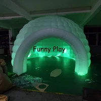 white outdoor cold air white 5m dia led inflatable igloo tent advertising inflatable booth tent inflatable dome tent for party