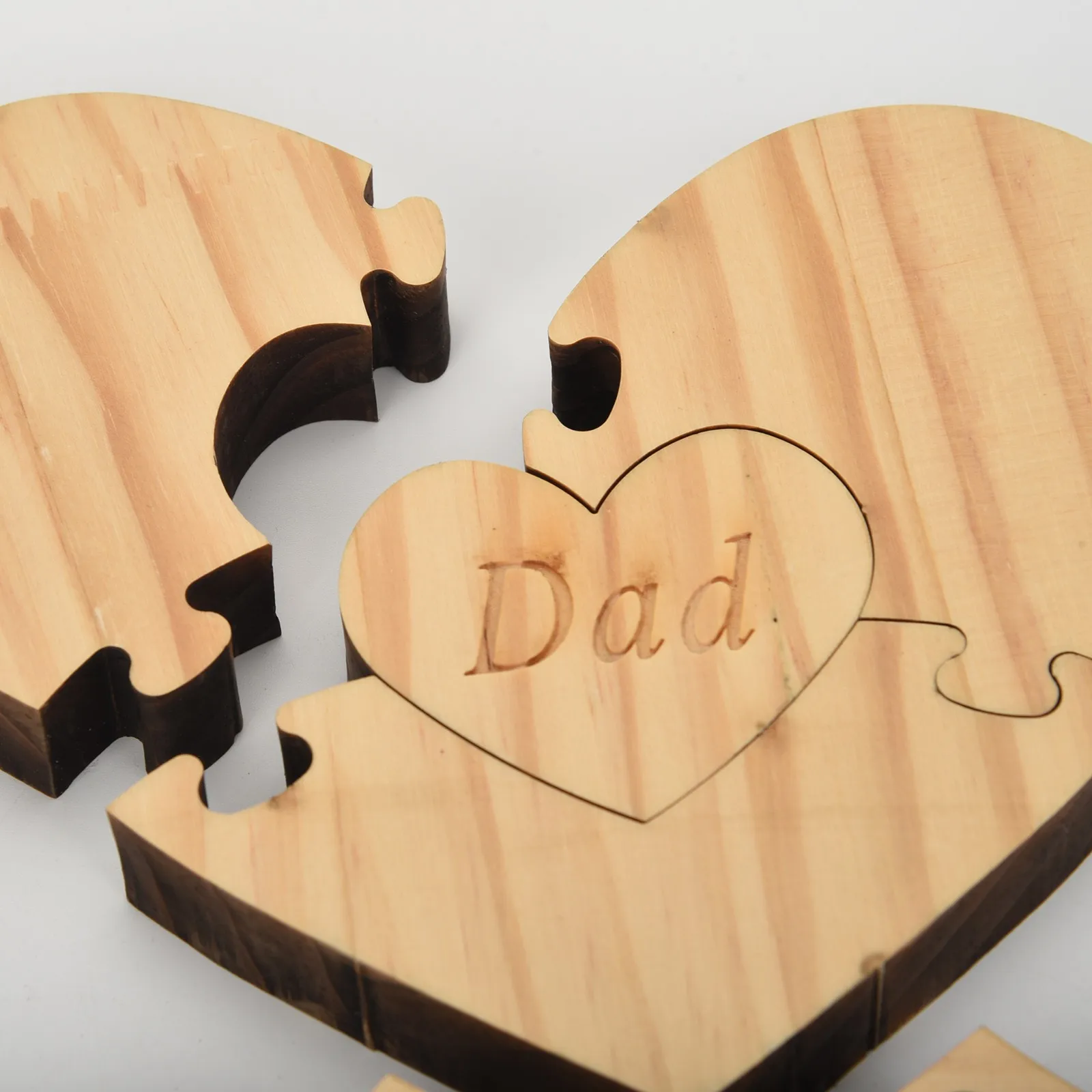 Для Father's Day Значимые Подарки 1 шт. творческий в форме сердца деревянные фигурки