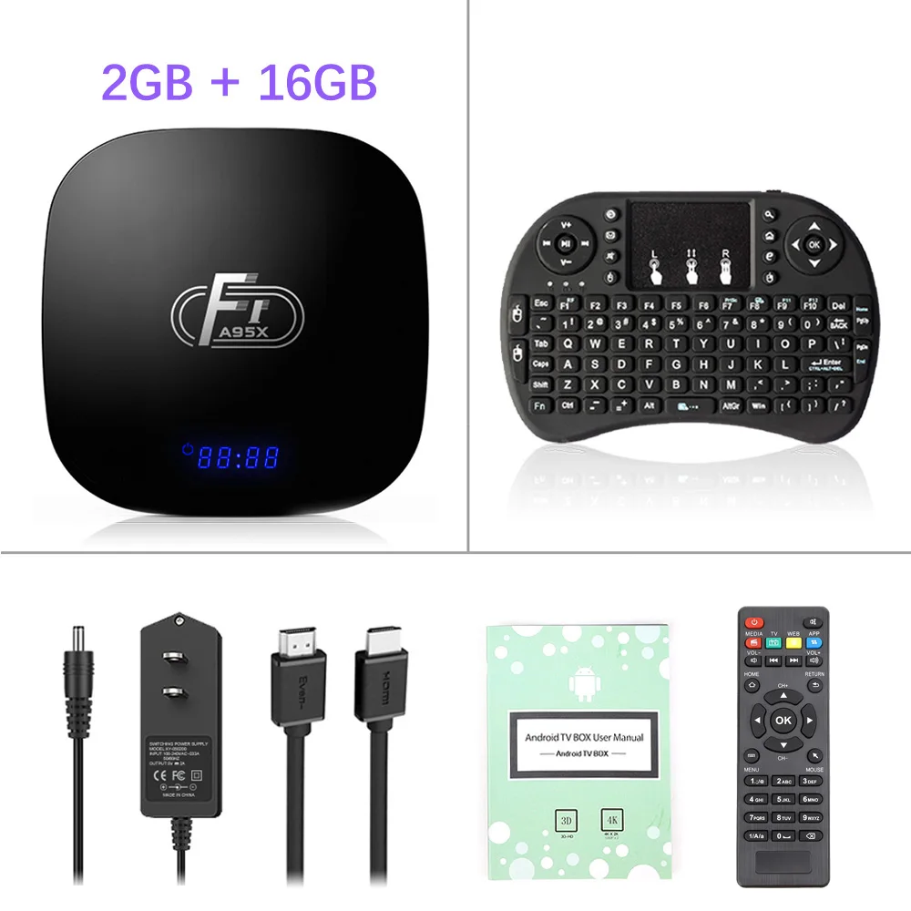 2G 16G i8 nobacknit Android 8,1 ТВ приставка A95X F1 Amlogic S905W четырехъядерный 2 ГБ 16 ГБ 1 ГБ 8 ГБ Поддержка H.265 4K 2,4G WiFi медиаплеер телеприставка Youtube - Цвет: 2G 16G i8 nobacknit
