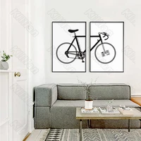 modern simplicity type bicycle frameless painting posters and murals for residential living room and decoration bedroom fresco