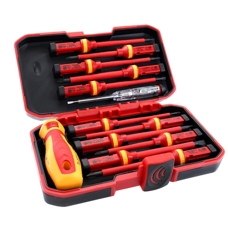

13 Pcs Insulated Screwdriver Set Screw Driver Bit Magnetic Phillips Slotted K9FA