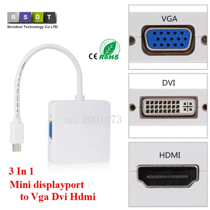 Кабель адаптер Mini displayport DP Thunderbolt DVI VGA HDMI совместимый преобразователь Для iMac Mac Pro