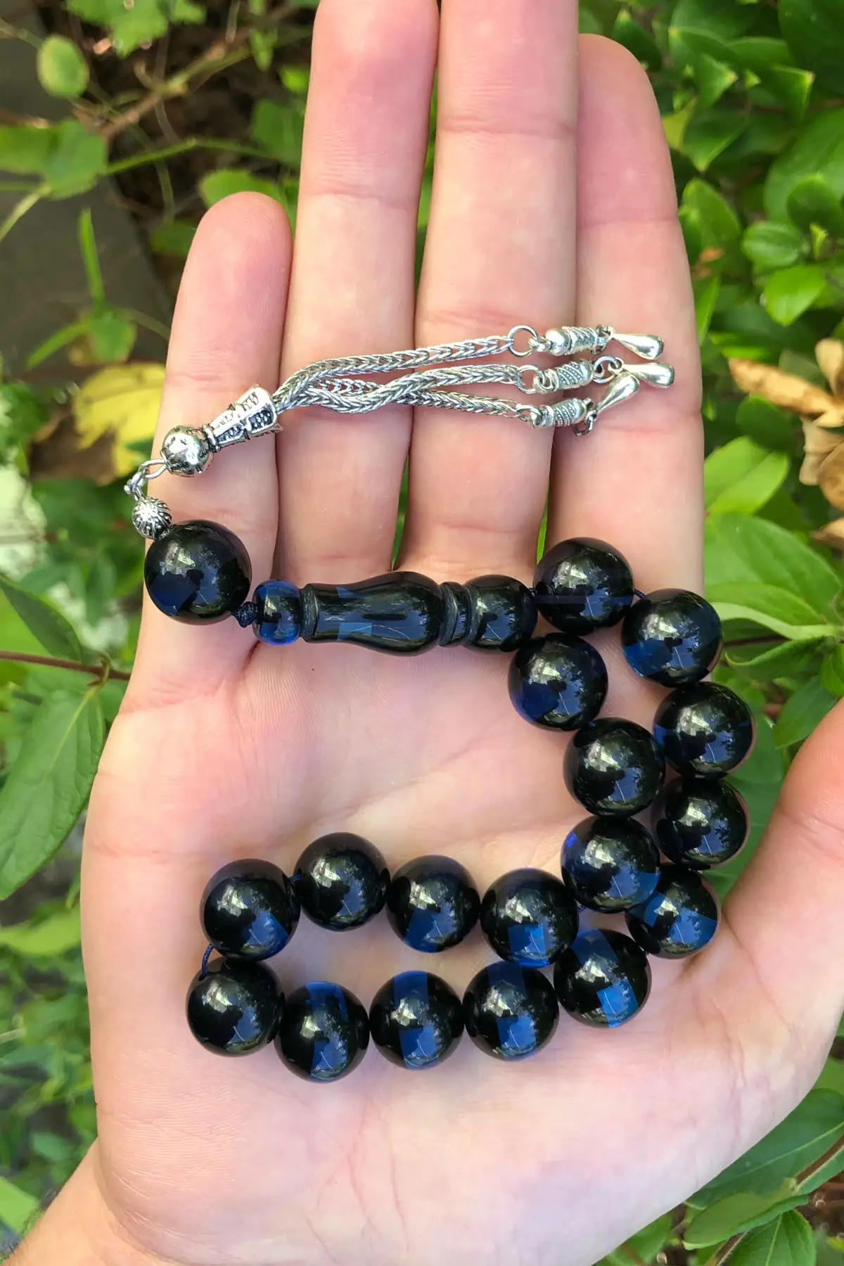 

Midyat Silver World Male Vernier Wrist Size Powder Amber Prayer Beads Turkish handmade Islamic custom design rosary