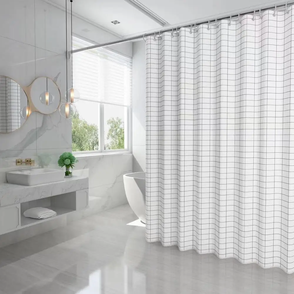 Белые квадратные плотные занавески для душа водонепроницаемая устойчивая к