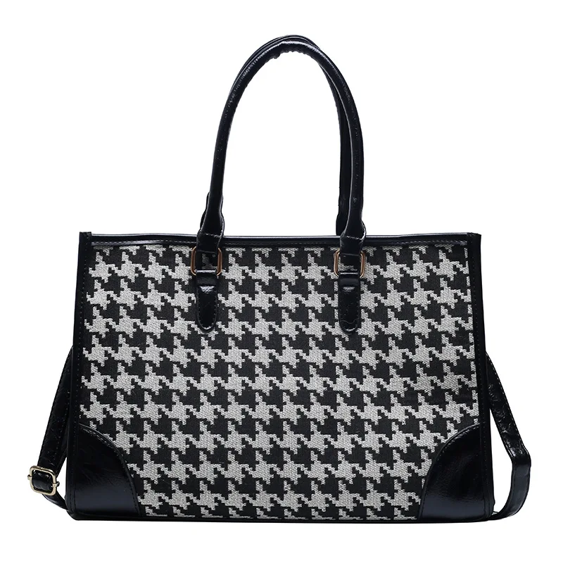 

Houndstooth Pattern Crossbody Bag For Women 2021 New Fashion Large Capacity One-shoulder Messenger Bag Ins Famous All-match Tote