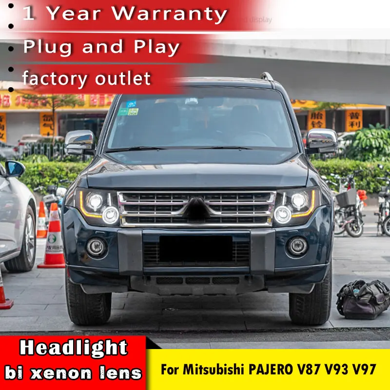 

car accessories For Mitsubishi PAJERO V87 V93 V97 Headlights 2009-2021 LED Dynamic Turn Signal DRL Head Lamp Auto Accessories