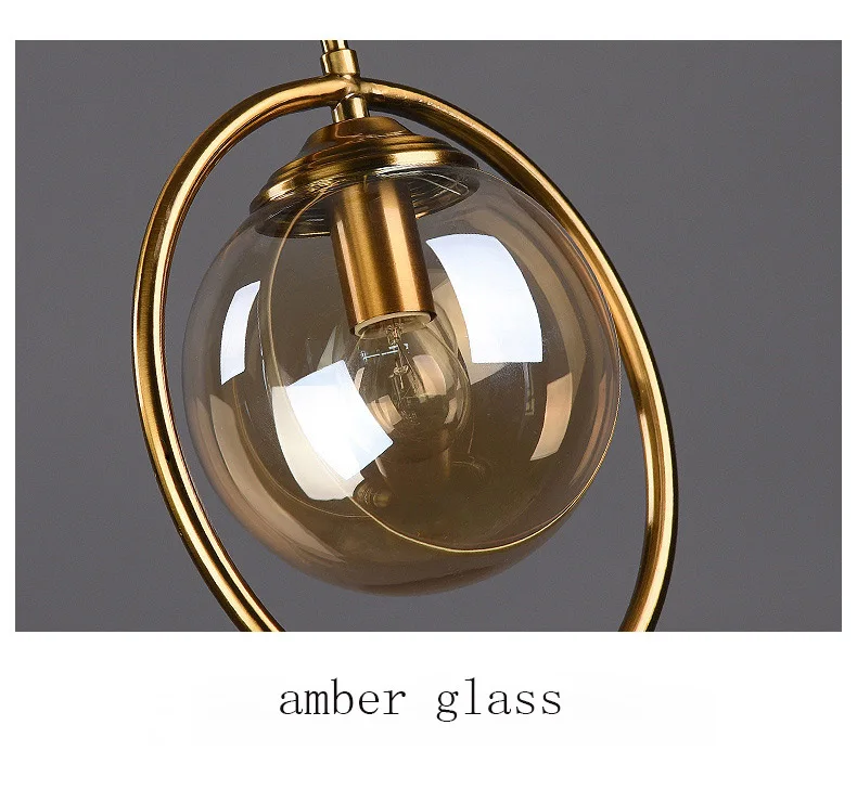 Lámpara colgante de cristal Estilo nórdico americano para dormitorio, Luz Retro de moda para comedor, pasillo y sala de estar, color dorado