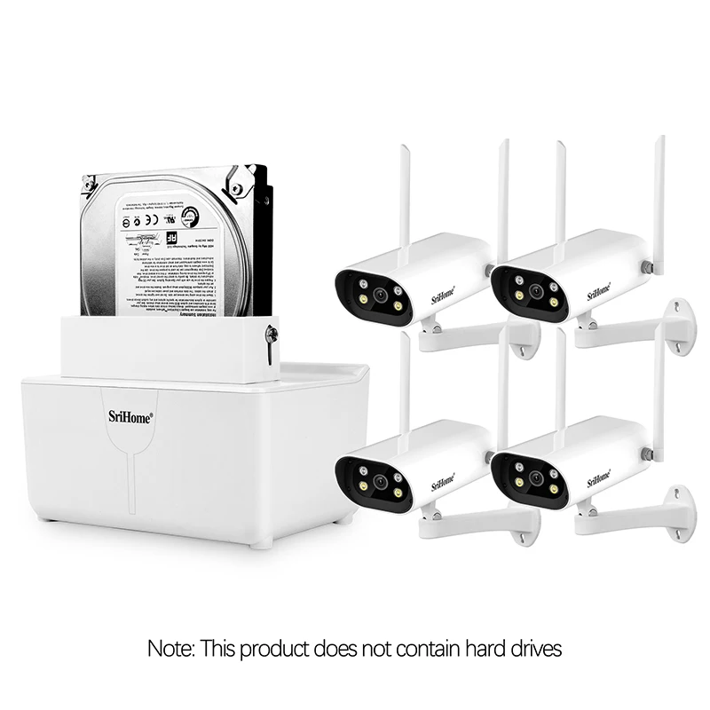 

Srihome NVS004 8CH HD 2MP 1080P /4CH NVR Kit WIFI IP Camera Wireless Night Vision Outdoor Security Surveillance Video Recorder