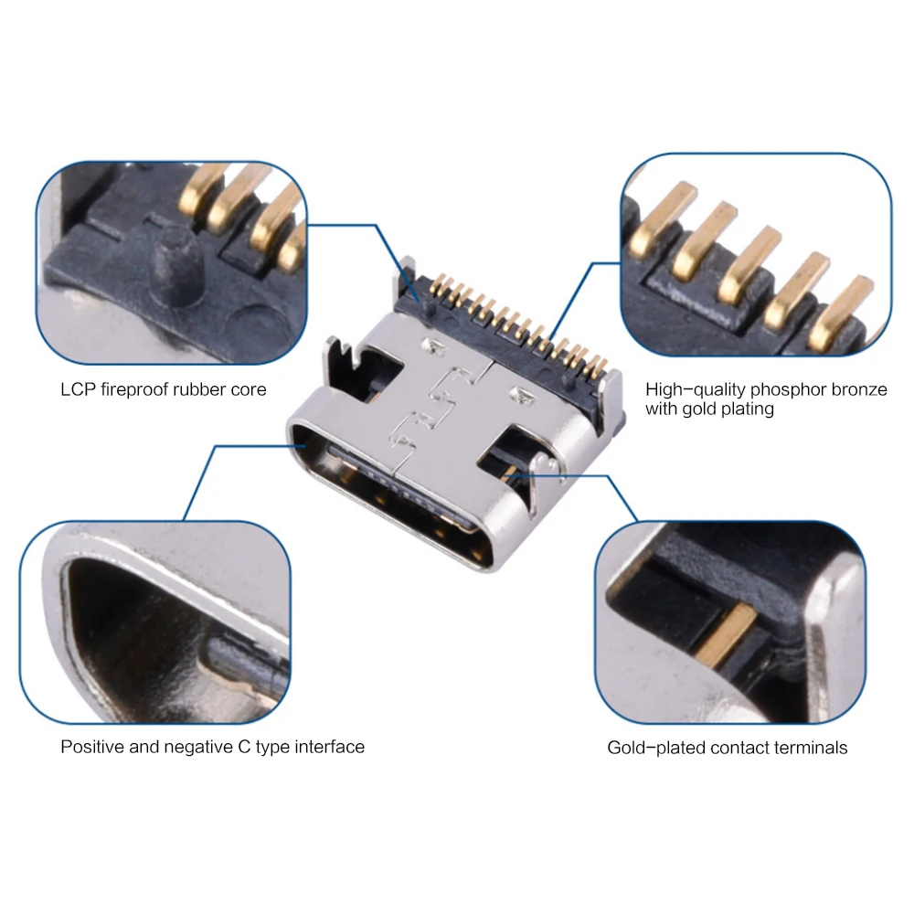 10 шт. Micro USB-3.1Type-C 16PIN SMD гнездовой разъем DIP 4 интерфейсный | Разъемы