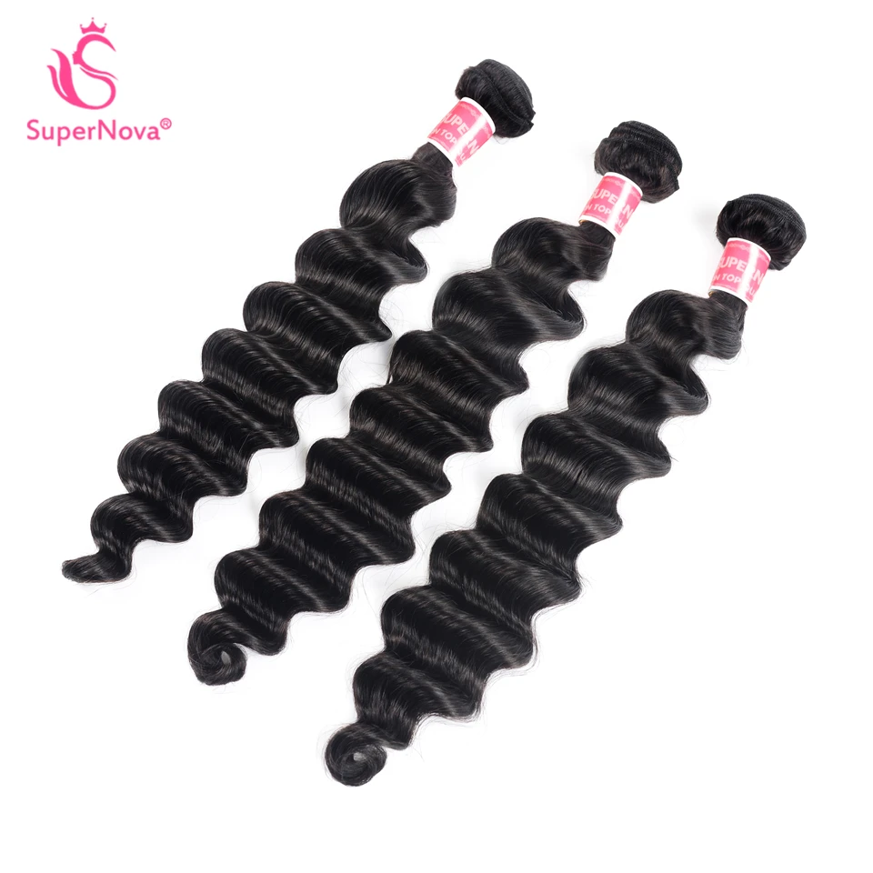 Свободные бразильские пучки волос с закрытием 6x6 предварительно сорванные Remy