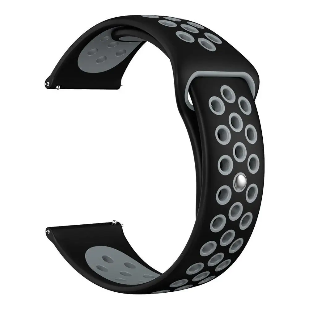 Black Gray 23 мм силиконовый ремешок для часов, ремешки для Fitbit Versa, дышащие сменные, легко подходят, ремешки для Fitbit Versa, Смарт-часы - Цвет ремешка: Black Gray