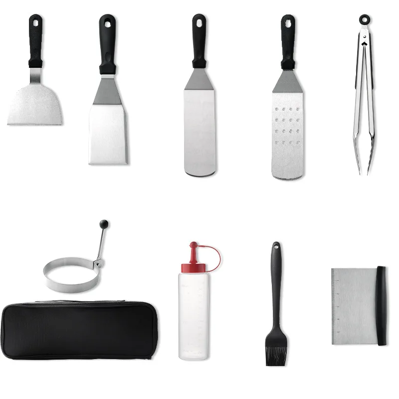

Stainless Steel Spatula BBQ Tools For Pancake Teppanyaki Griddle Cooking Utensil DIY Kitchen Barbecue Accessories Set