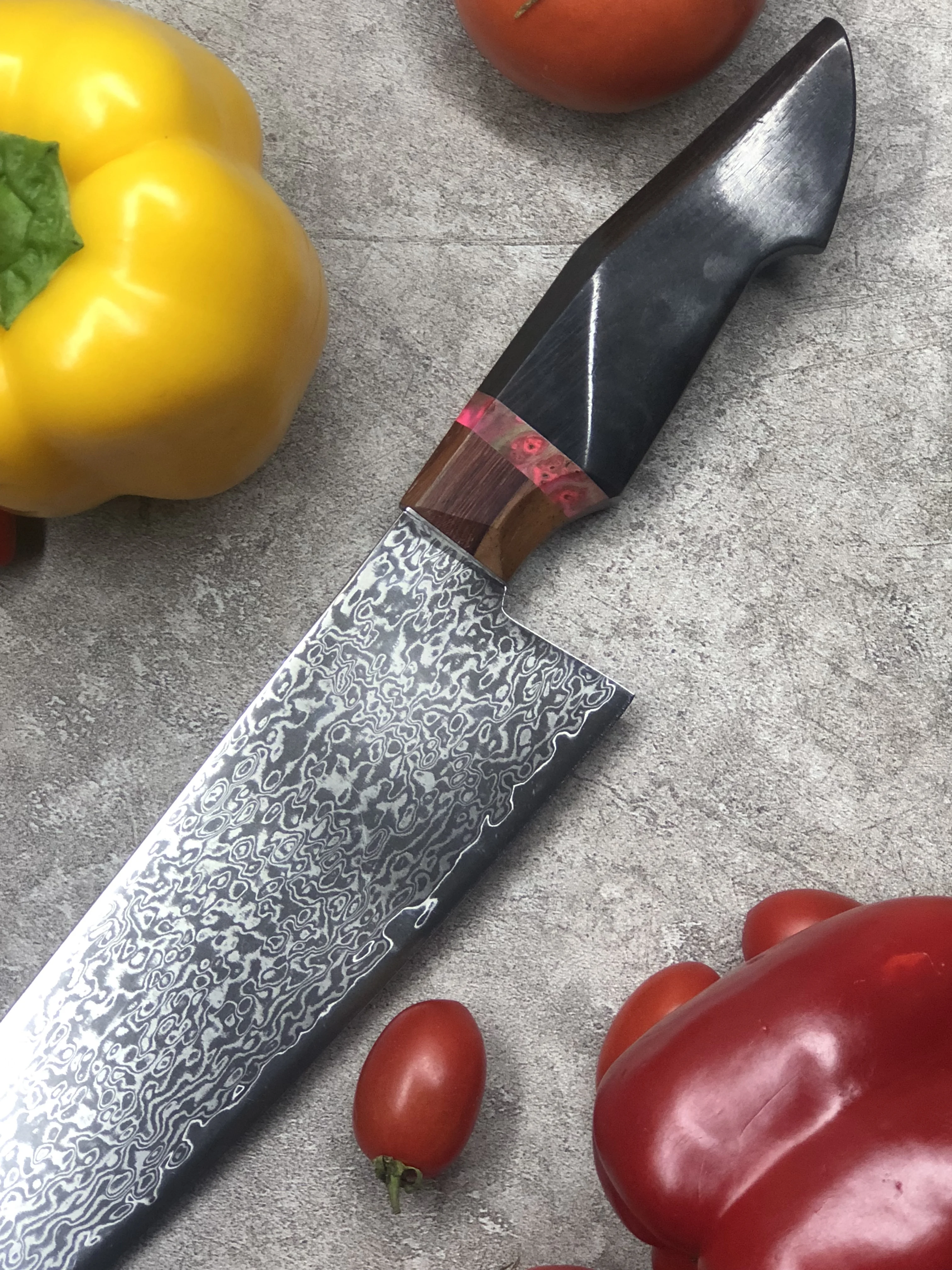 Дамасский нож шеф-повара, японский кухонный нож Gyuto, инструмент для приготовления мяса vg10, ядро из нержавеющей стали со стабилизированной деревянной ручкой