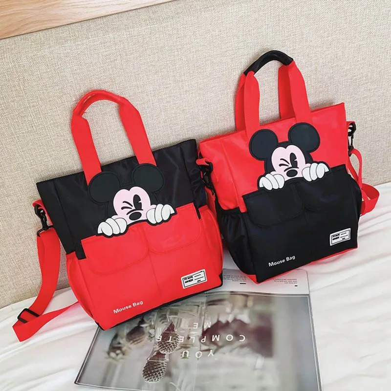 Disney Child School Bag Boys Girls Fashion Kids One-Shoulder Messenger Bag Elementary Student Mickey Anime Cute School Backpack