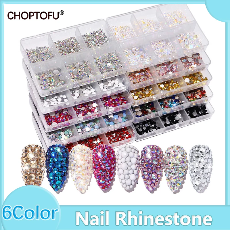 

850 шт./корт. 6 форм для самостоятельного дизайна ногтей бриллиантовый мини-дизайн ногтей искусство бриллиантовый Кристалл акриловая коробка набор искусства ногтей украшения