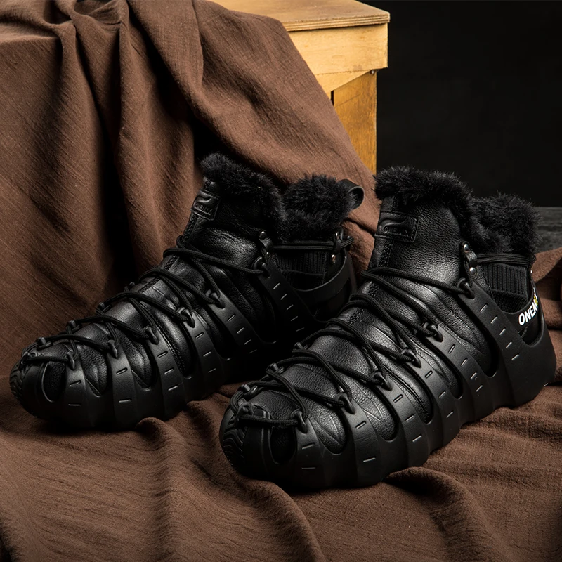 ONEMIX Winter Boots  unisex waterproof Walking Shoes Outdoor Trekking Shoes No Glue Sneakers Keep Warm Walking Roman Shoes