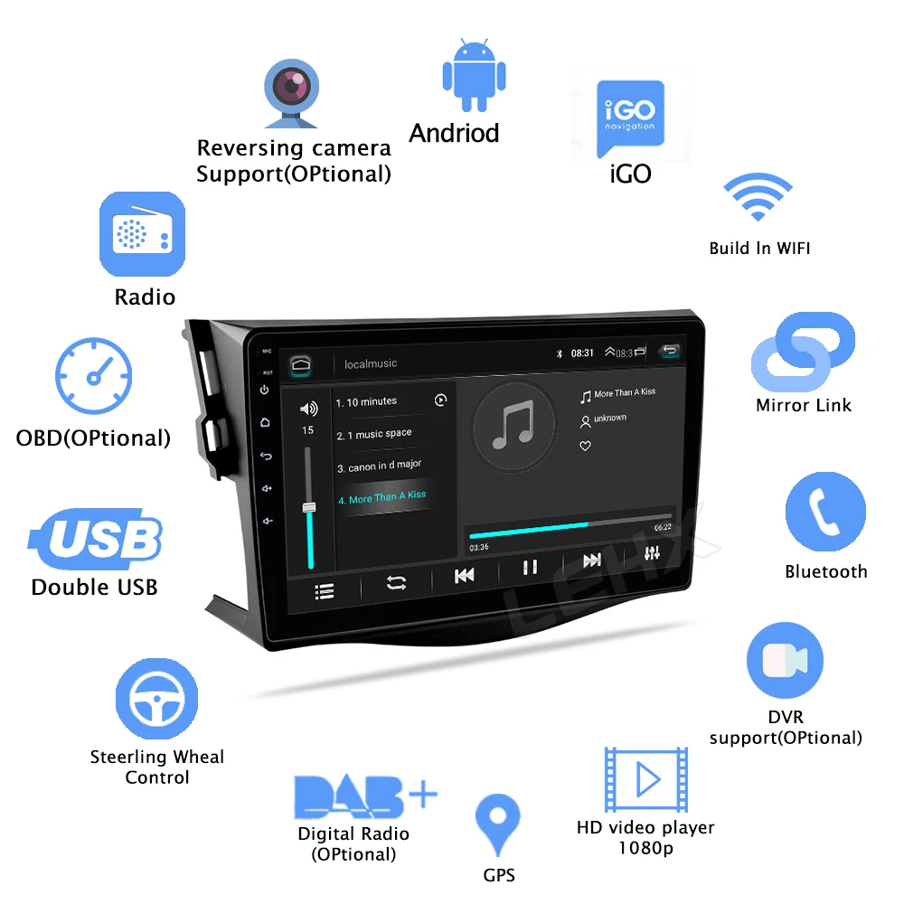Автомагнитола на Android 10 1 автомобильный dvd плеер для Toyota RAV4 Rav 4 2007 2008 2009 2010 2011 2 din