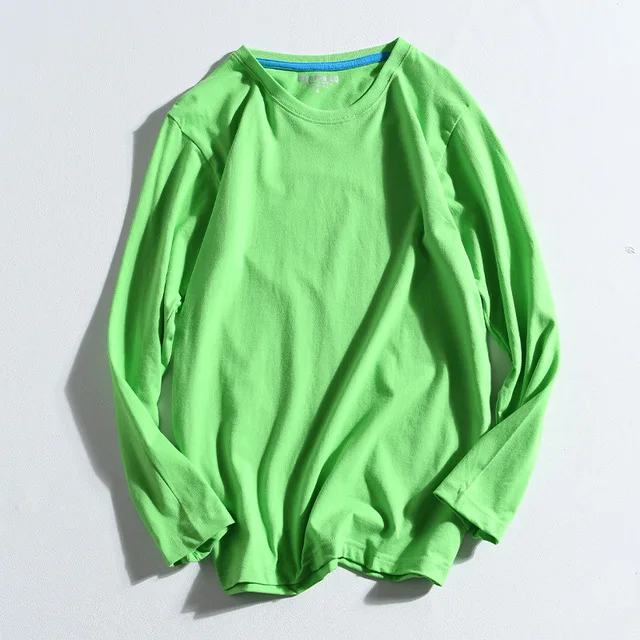 Мужская хлопковая футболка Повседневная с круглым вырезом и длинными рукавами