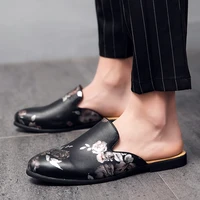 black half shoes men leather shoes men mules casual shoes slippers fashion sapato social masculino mocassin homme chaussure 2020