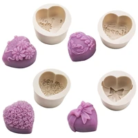 3d silicone soap mold heart love rose flower chocolate mould candle polymer clay molds crafts diy forms for soap base tool mold