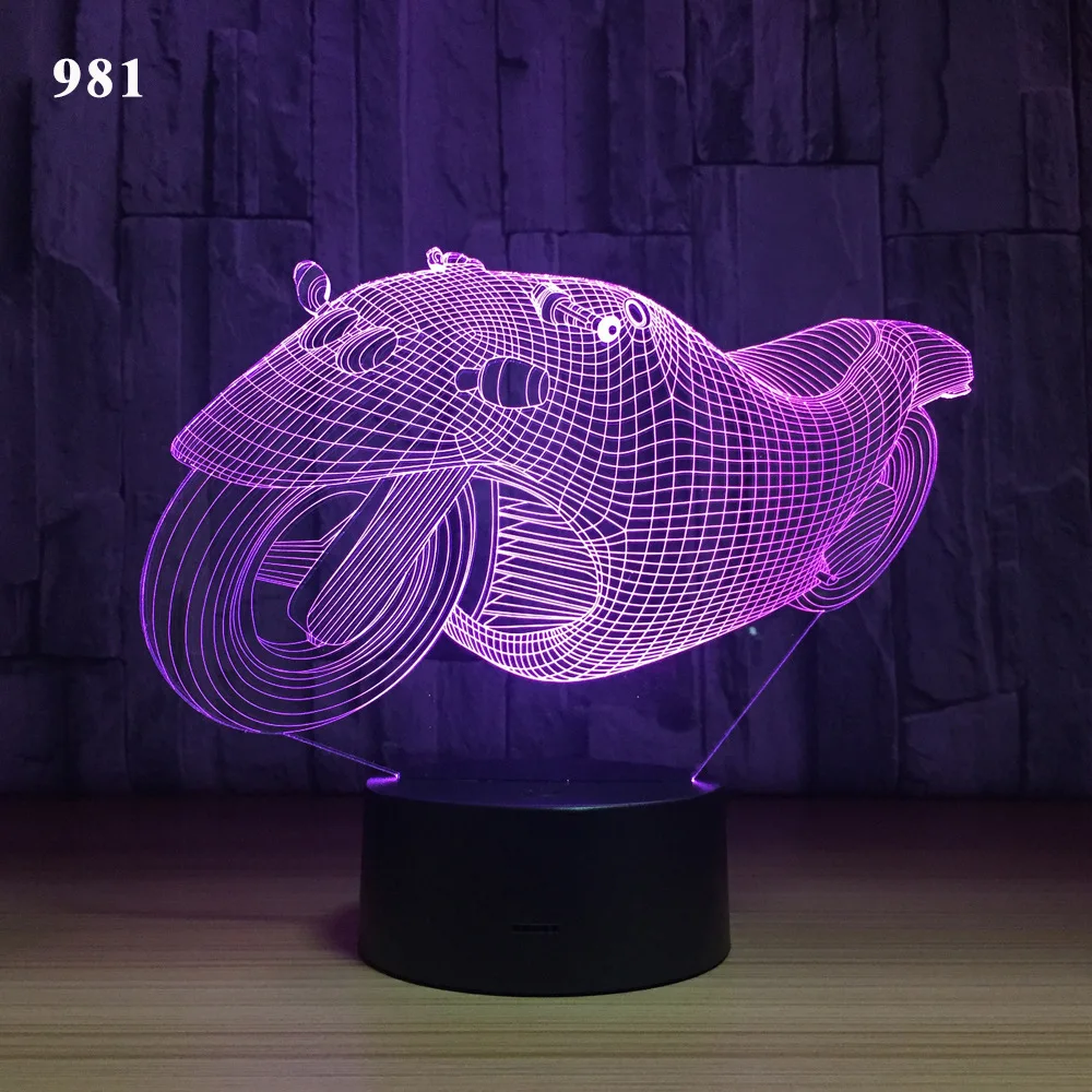 3D ночной Светильник креативный подарок на мотоцикл умная Светодиодная