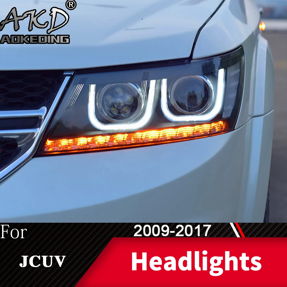 

Head Lamp For Dodge JCUV 2009-2017 Journey Headlights Fog Lights Day Running Light DRL H7 LED Bi Xenon Bulb Car Accessory
