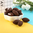 Спортивный мяч для регби, силиконовый жемчуг, 5 шт., бусины из пищевого силикона, без ПБА, для изготовления Сделай Сам грызунок, цепочка для соски, детские игрушки