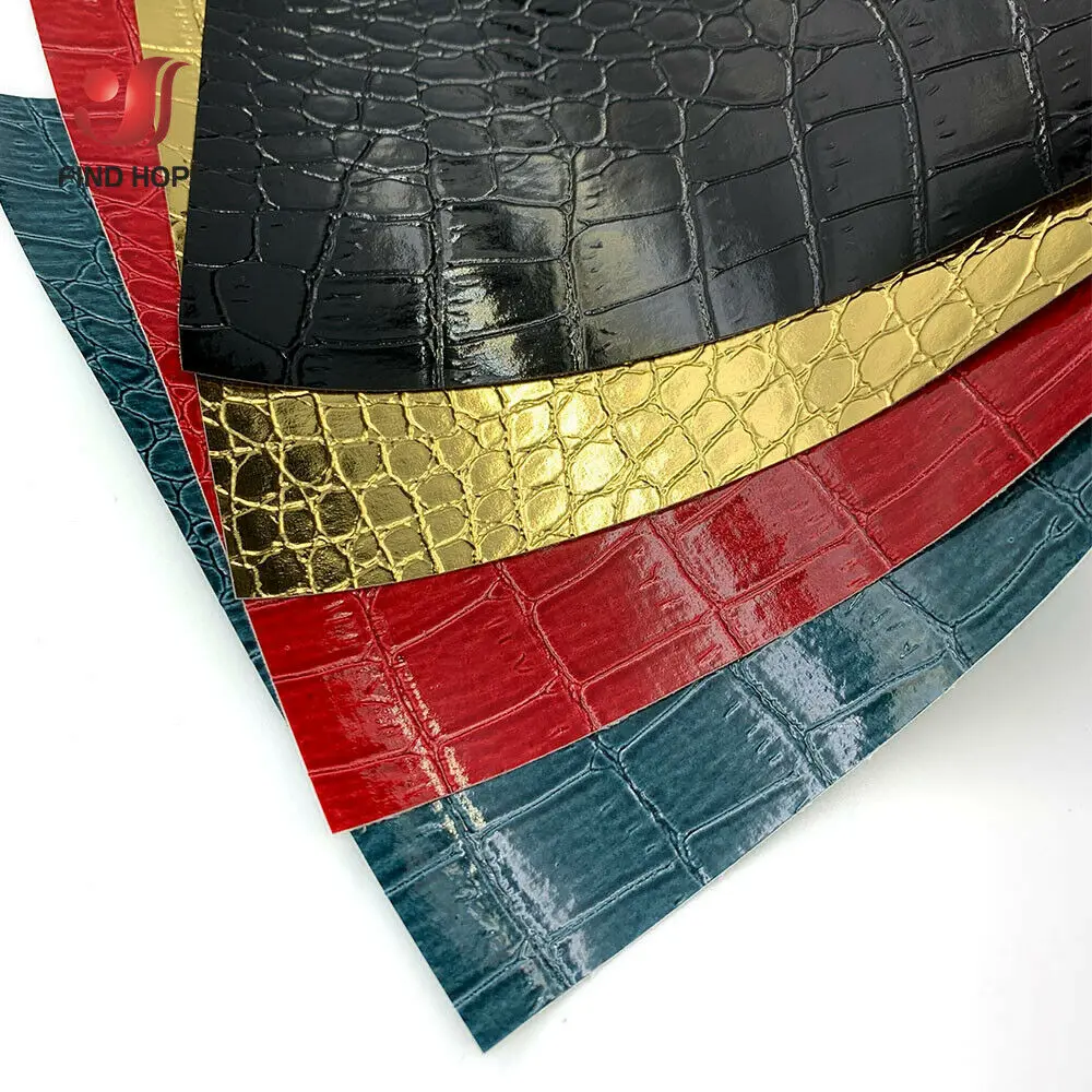 A4 Sheets 20*30cm Highlight Crocodile Pattern PU Faux Leather Fabric Vinyl Embossed Upholstery Wallet Box Bag Craft DIY Earring | Дом и сад